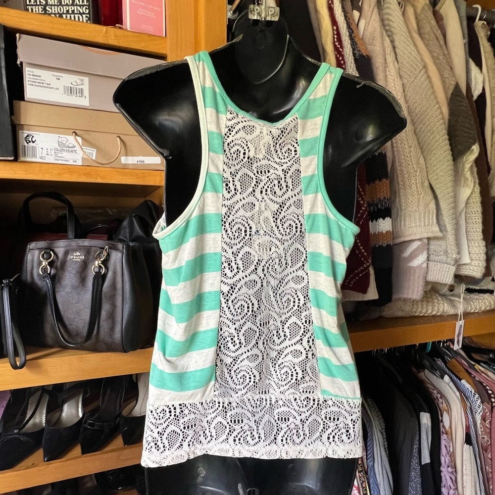 NWT AMERICAN RAG Striped Crop Tank Top - Picture 4 of 6